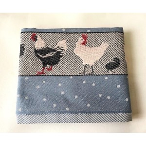 Theedoek - Kippen - Blauw Grijs